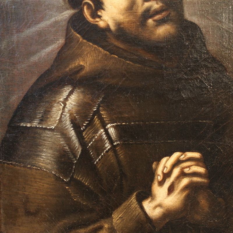 Antique Italian Painting Ecstasy Of Saint Francis From The 18th Century photo buy