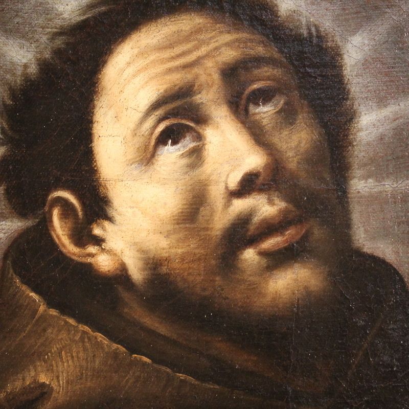 1300.0 Antique Italian Painting Ecstasy Of Saint Francis From The 18th Century photo