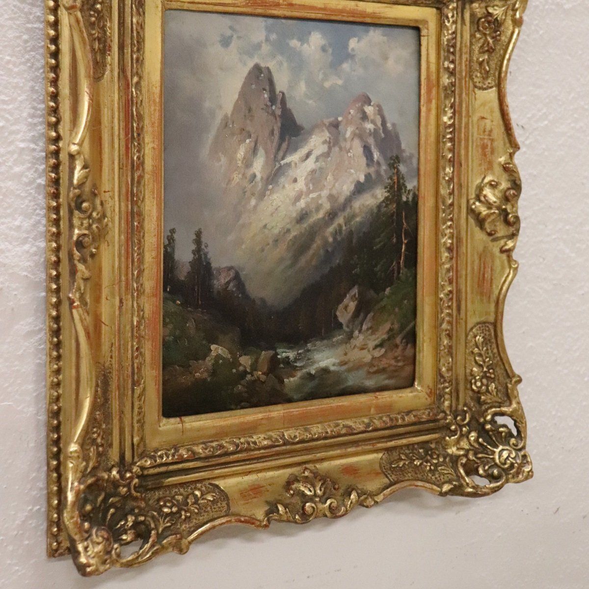 1671.0 Mountain Landscape, Oil Painting On Board, 1972, Framed photo