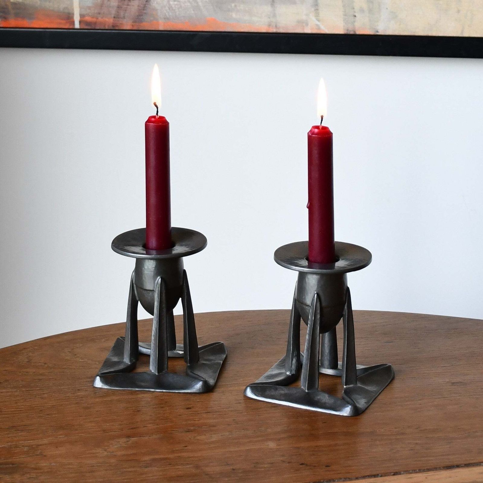 A Pair Of Archibald Knox   Tudric Candlesticks photo furniture