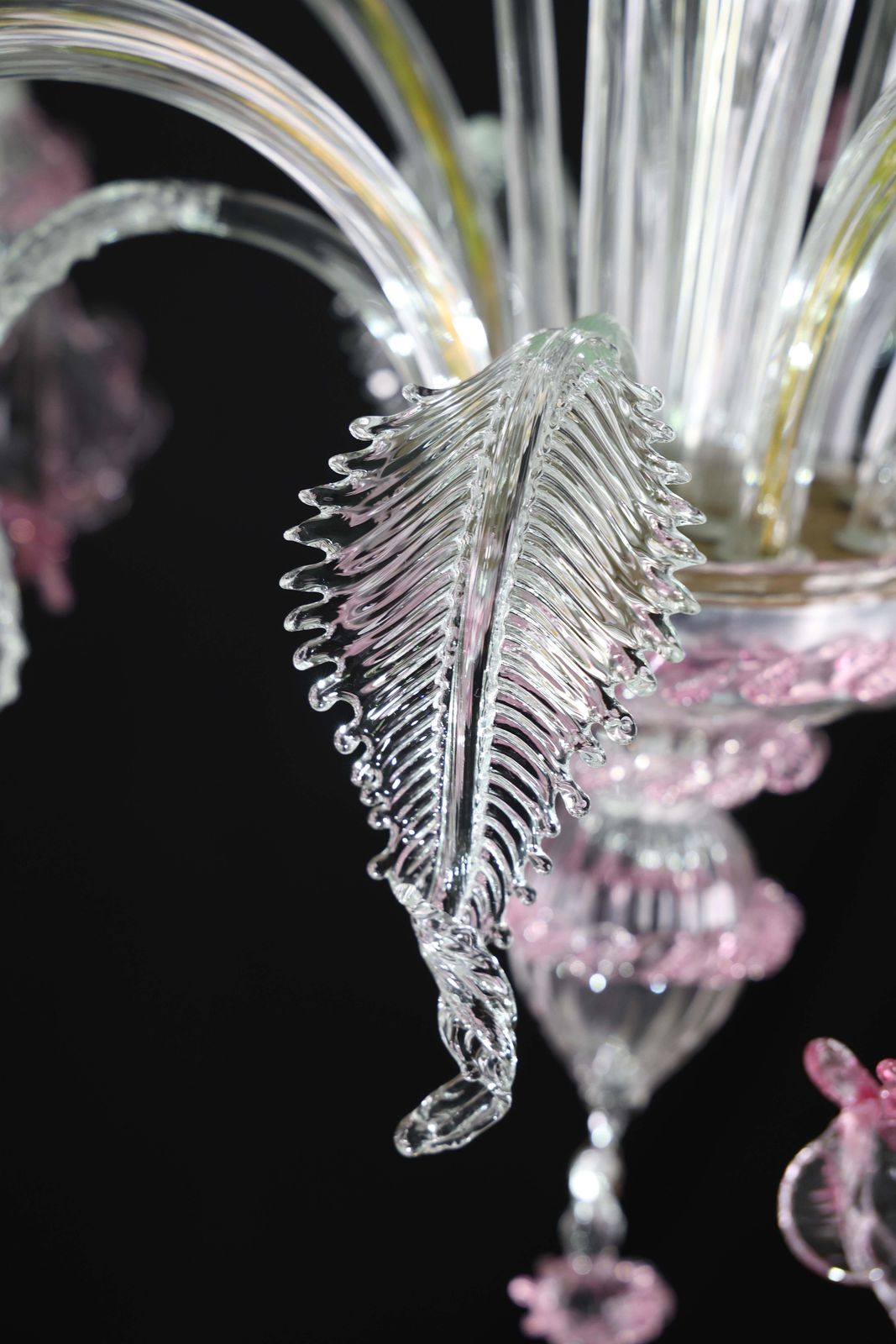 Charming Vintage Venetian Chandelier, Pink Murano Glass, 1950s photo buy