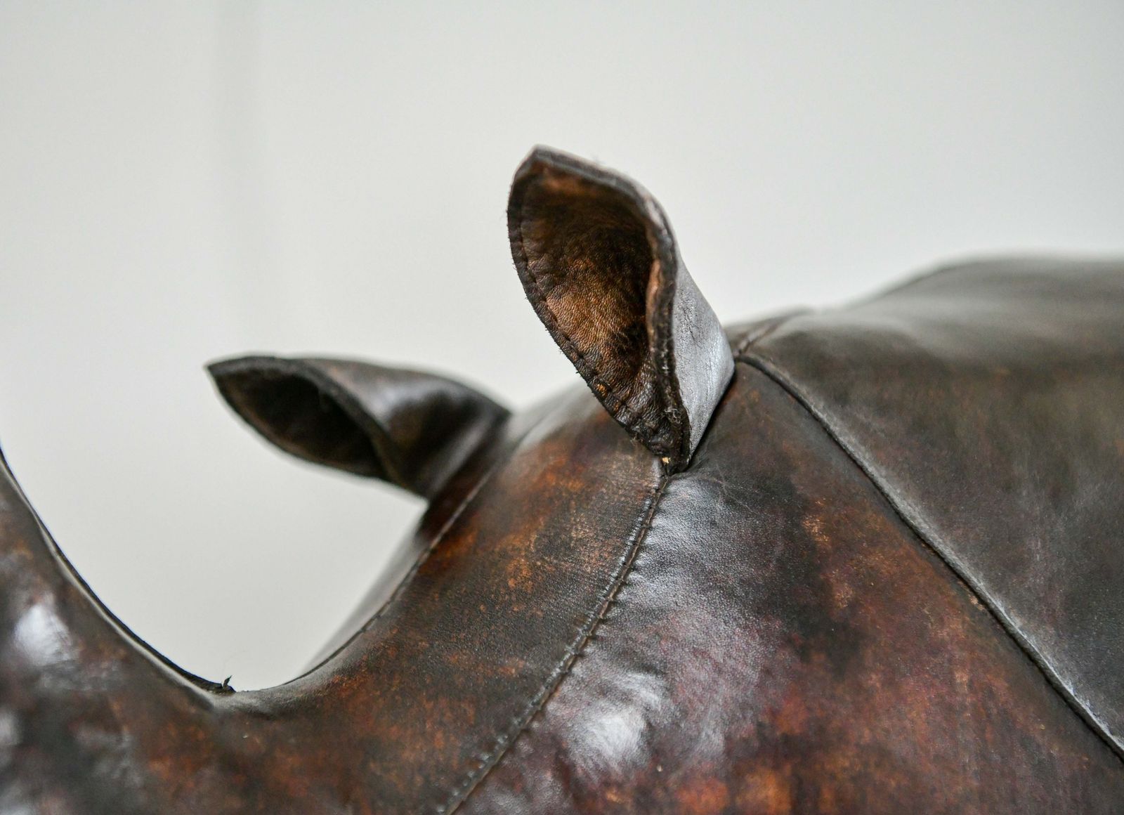 Original Dimitri Omersa Leather Rhino Footstool For Liberty's Of London, C1960 photo 1950.0