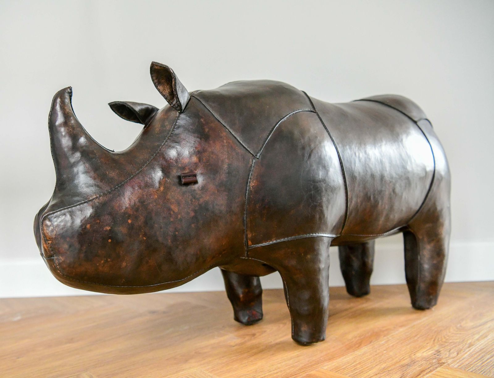 Original Dimitri Omersa Leather Rhino Footstool For Liberty's Of London, C1960 photo buy