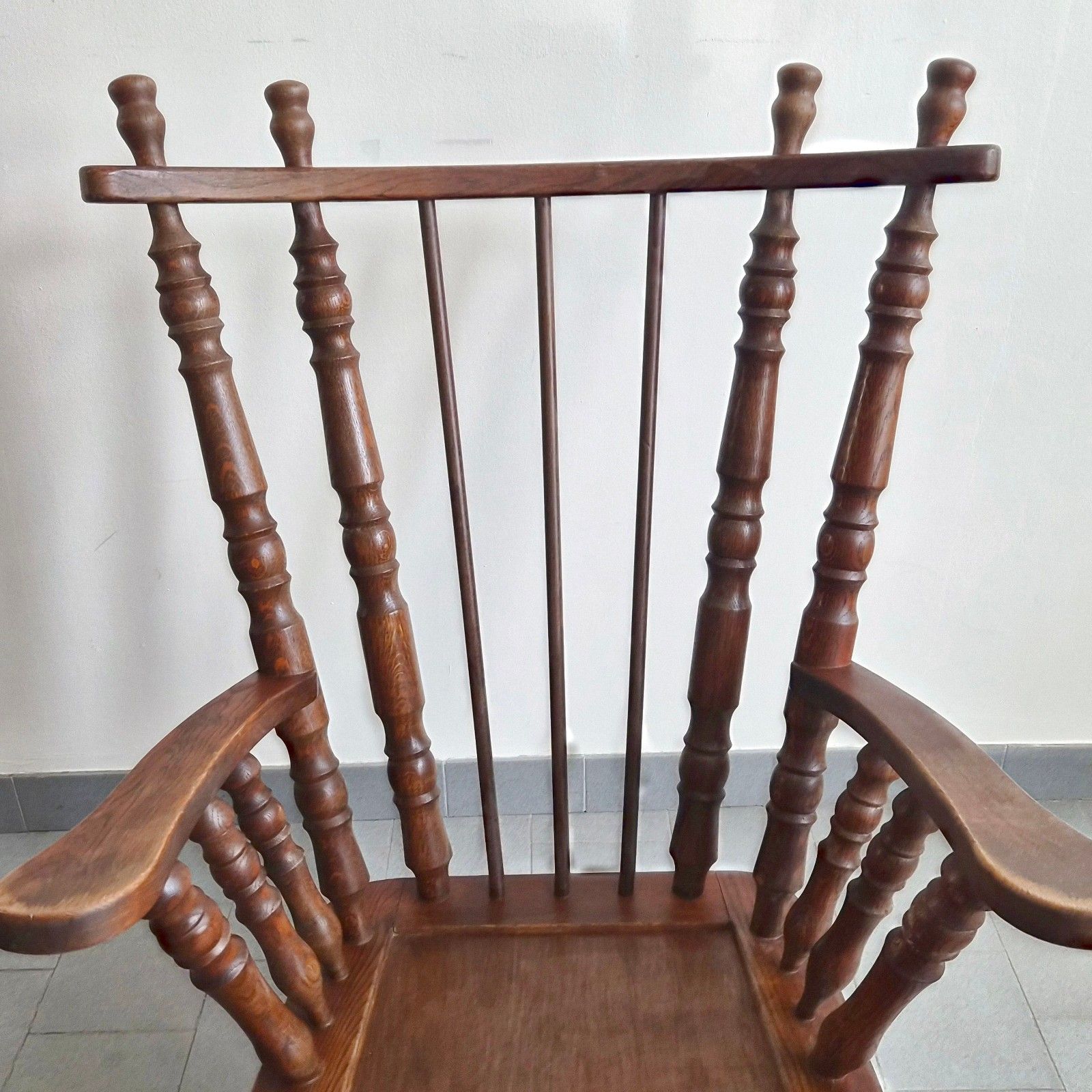 Pair Of Vintage 1970 Brutalist Oak Reel Armchairs 70s 1970s photo Furniture