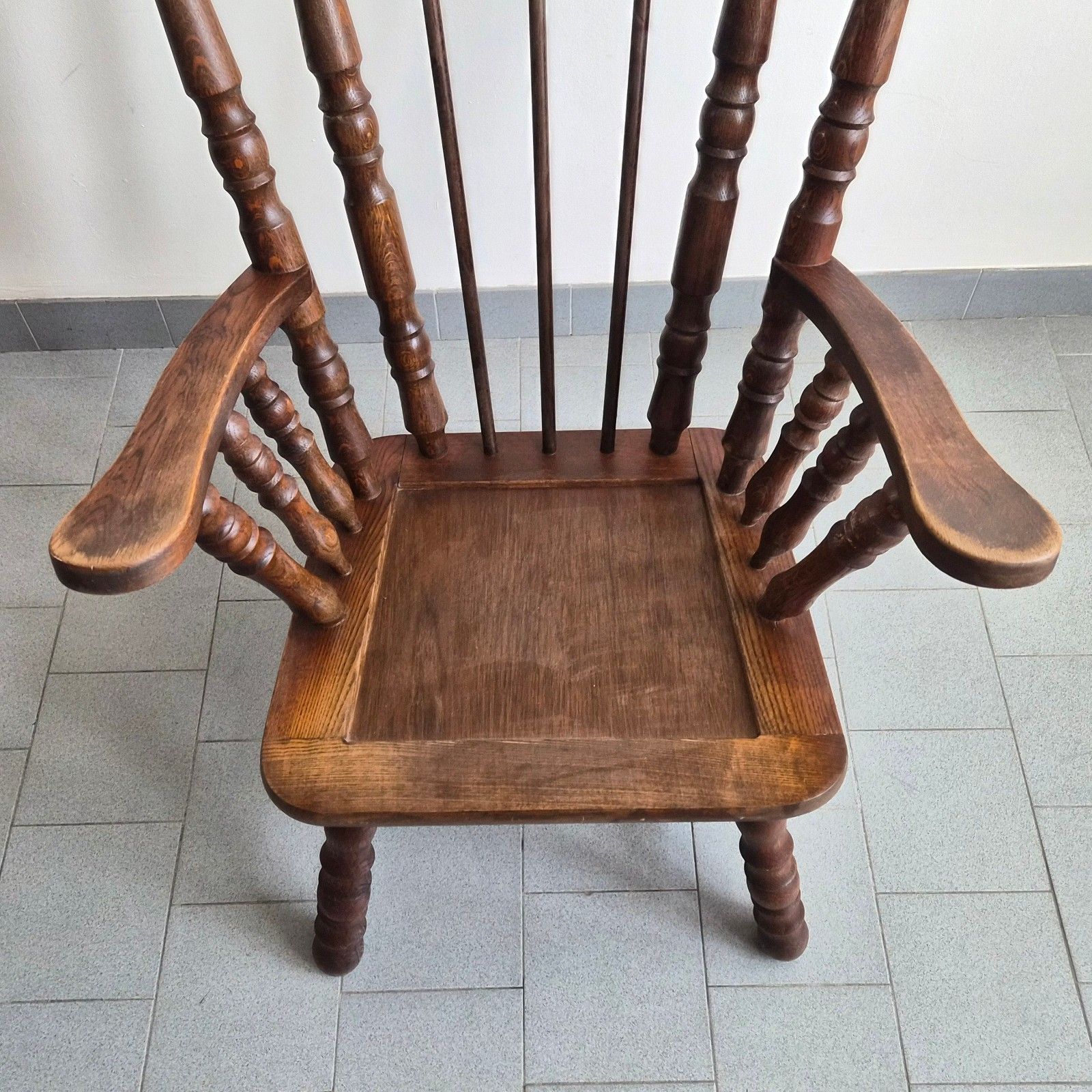 photo furniture Pair Of Vintage 1970 Brutalist Oak Reel Armchairs 70s 1970s