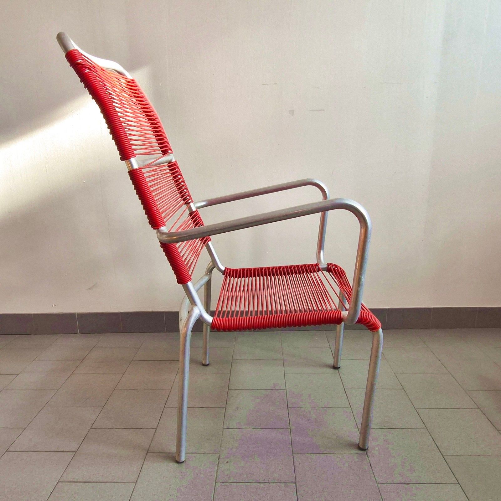 Furniture Vintage 1950s Scoubidou Aluminium & Plastic Wire 50s Suite Of 5 Armchairs photo