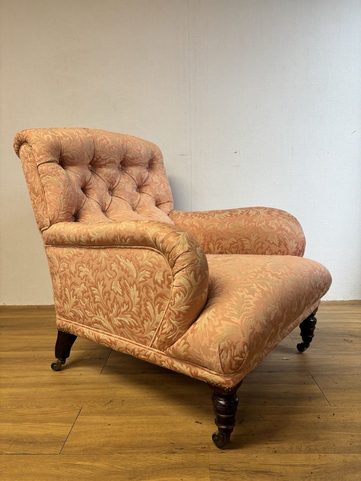 Antique Country House Upholstered Armchair, Made By Bertram & Sons