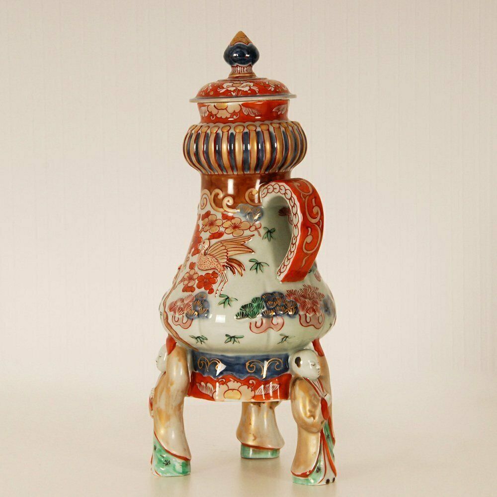 photo vinterior Antique Japanese Ceramic Coffee Pot In Porcelain Arita By Samson Paris, 1600s