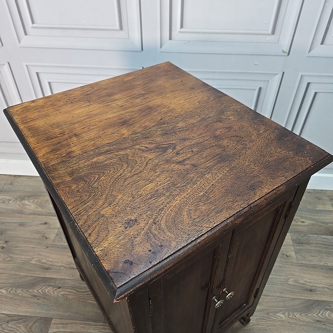 Antique Wooden Pot Cupboard Gramophone Cabinet Double Door Academy Bedside photo for sale