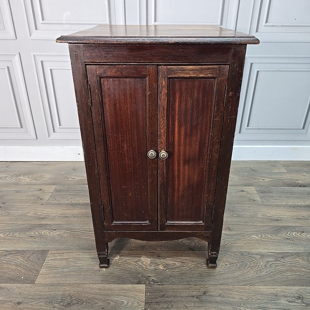 Antique Wooden Pot Cupboard Gramophone Cabinet Double Door Academy Bedside photo vinterior