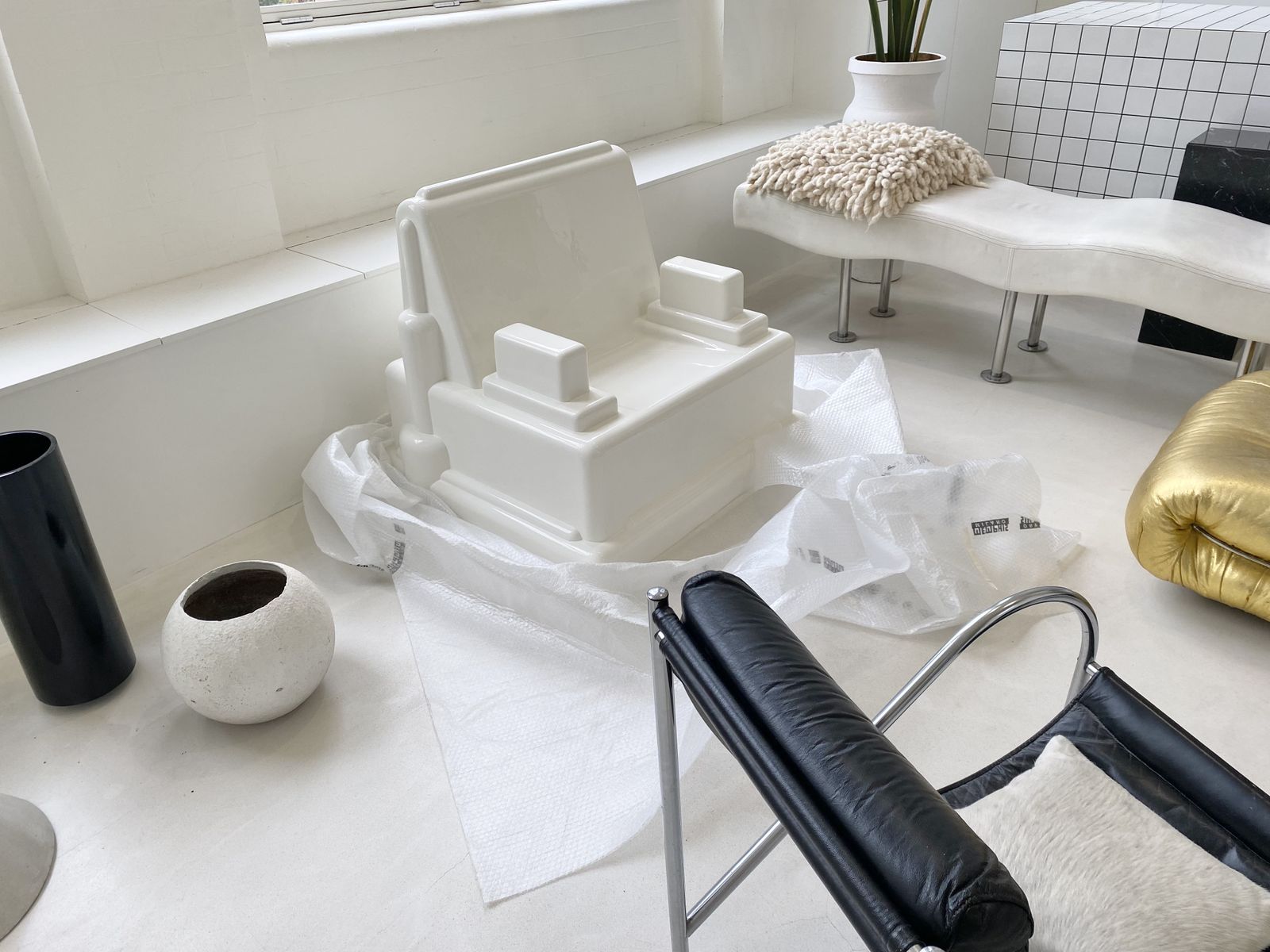 White Memphis Milano Roma Chair   Specially Commissioned Piece   One Of A Kind photo for sale
