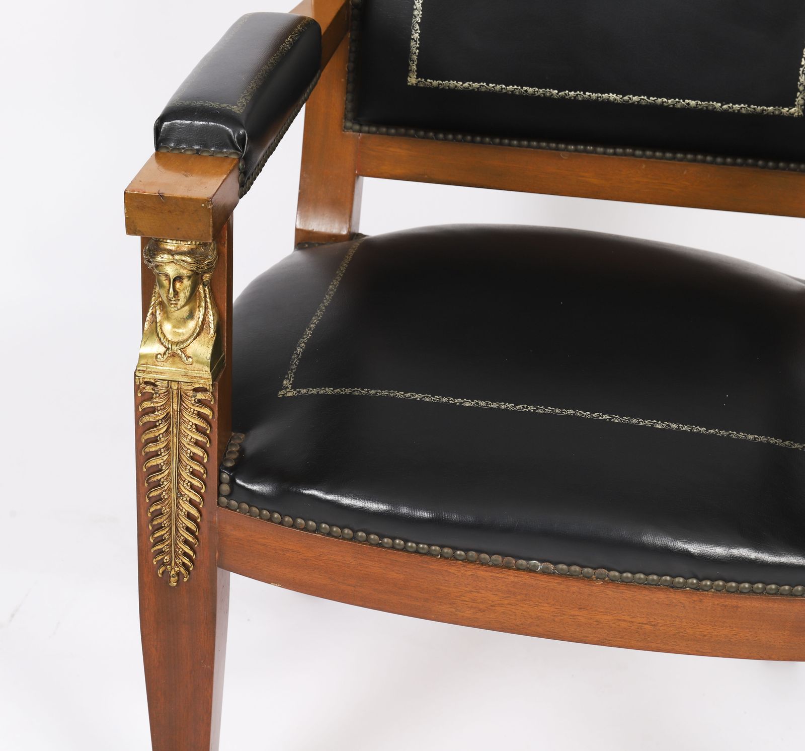 Antique French Empire "Fauteuil Du Bureau" Office Chair 19th C photo vintage