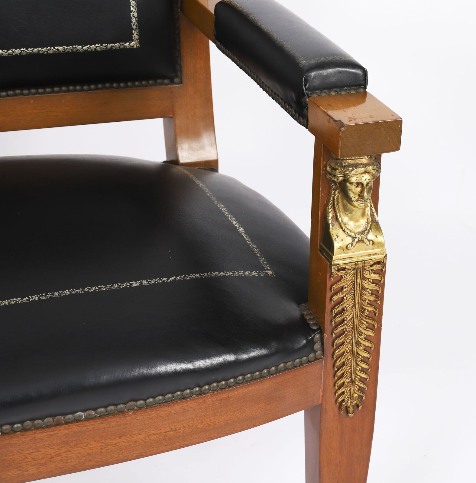 Furniture Antique French Empire "Fauteuil Du Bureau" Office Chair 19th C photo