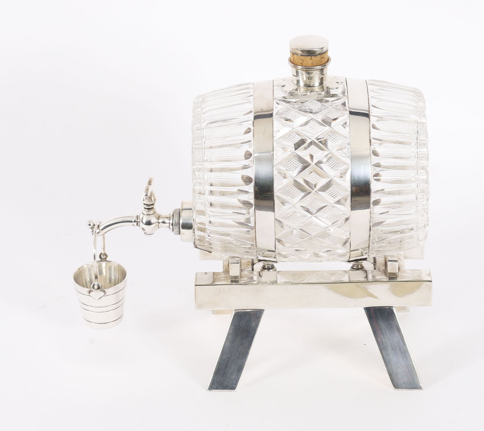 Antique  Crystal Barrel Decanter Mappin & Webb 19th C photo vintage