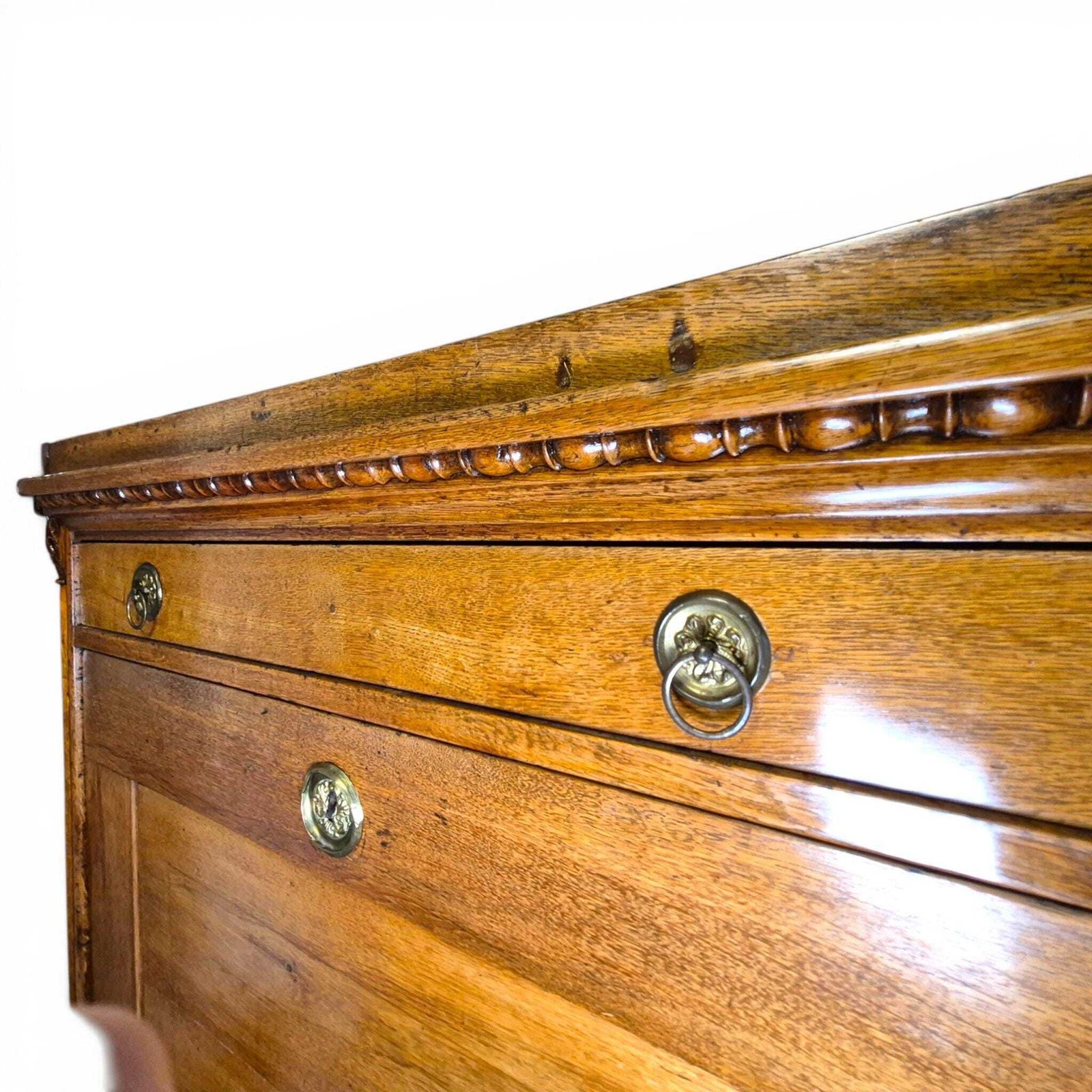 Furniture Antique Oak Fall Front Bureau Desk Secretary C1900 Writing Cabinet Storage photo