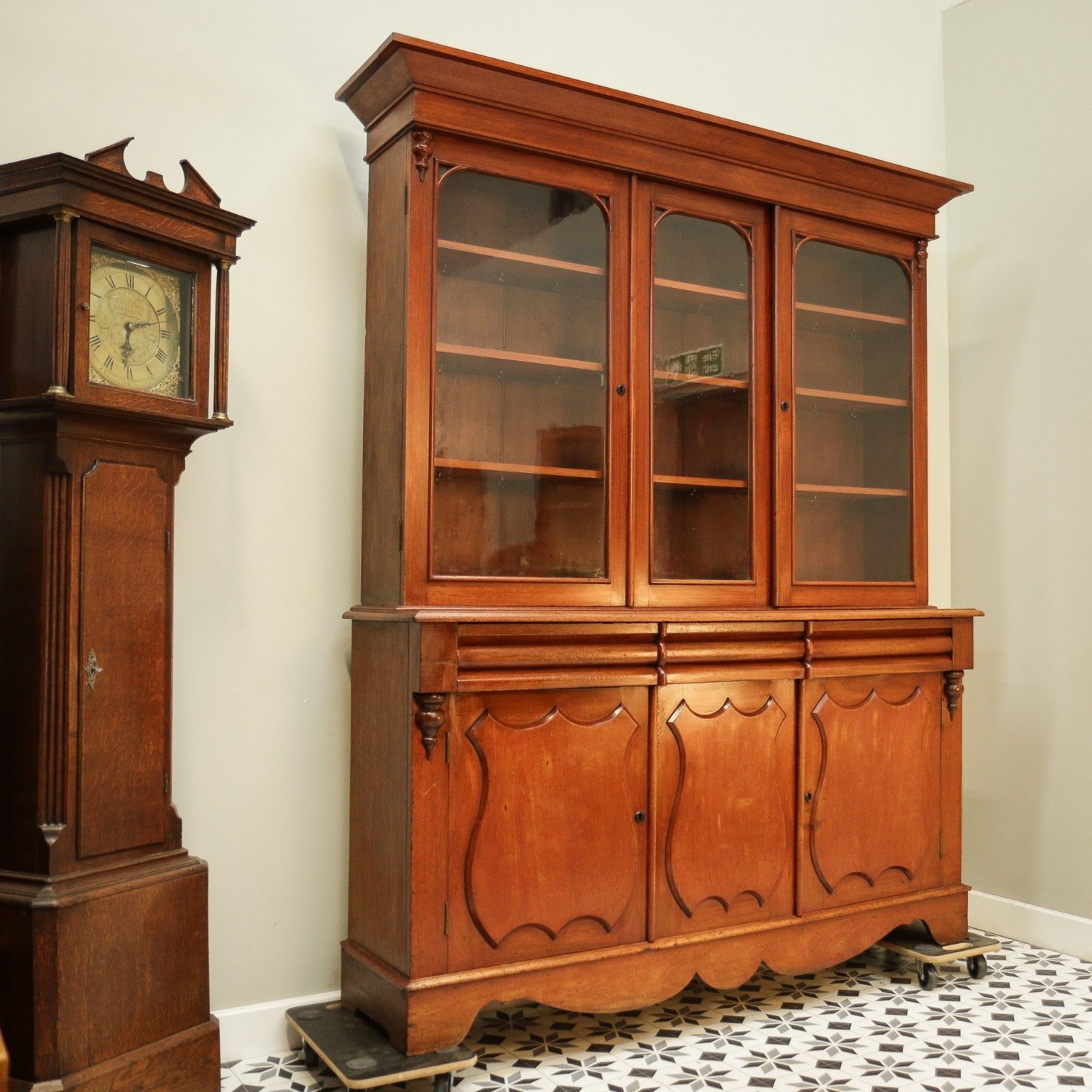 Antique Mahogany Bookcase Kitchen Dresser Display Cabinet  Late Victorian photo furniture