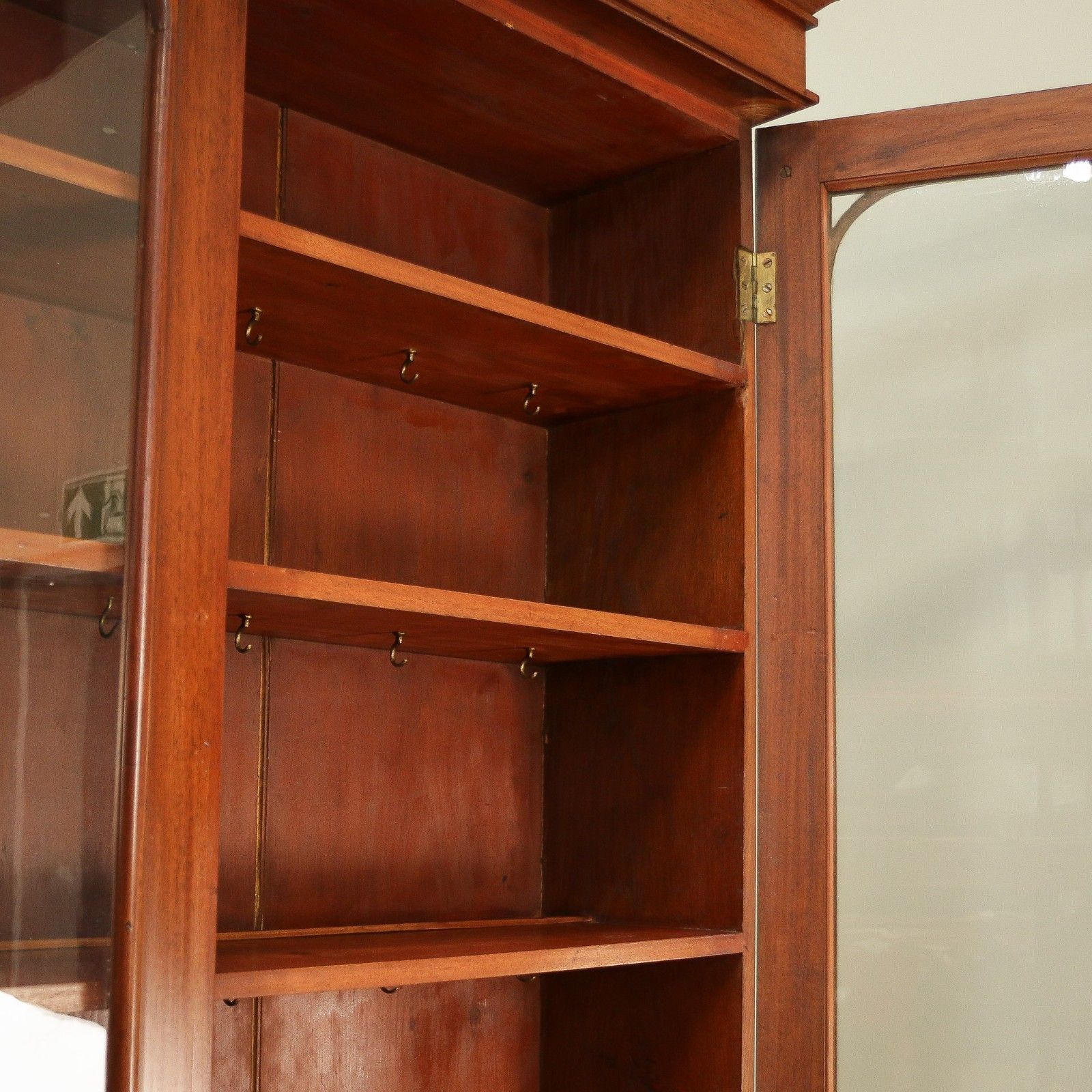 photo vintage Antique Mahogany Bookcase Kitchen Dresser Display Cabinet  Late Victorian