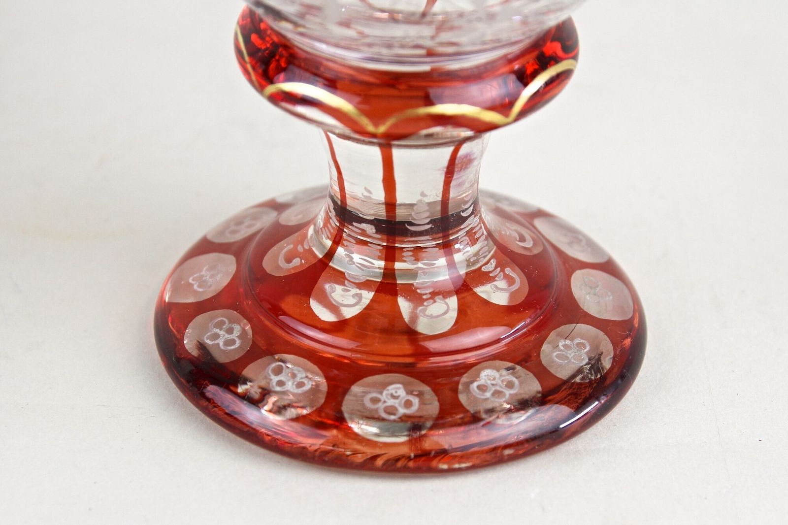 19th Century Biedermeier Glass Goblet   Engraved/ Handpainted, At Ca. 1835 photo buy
