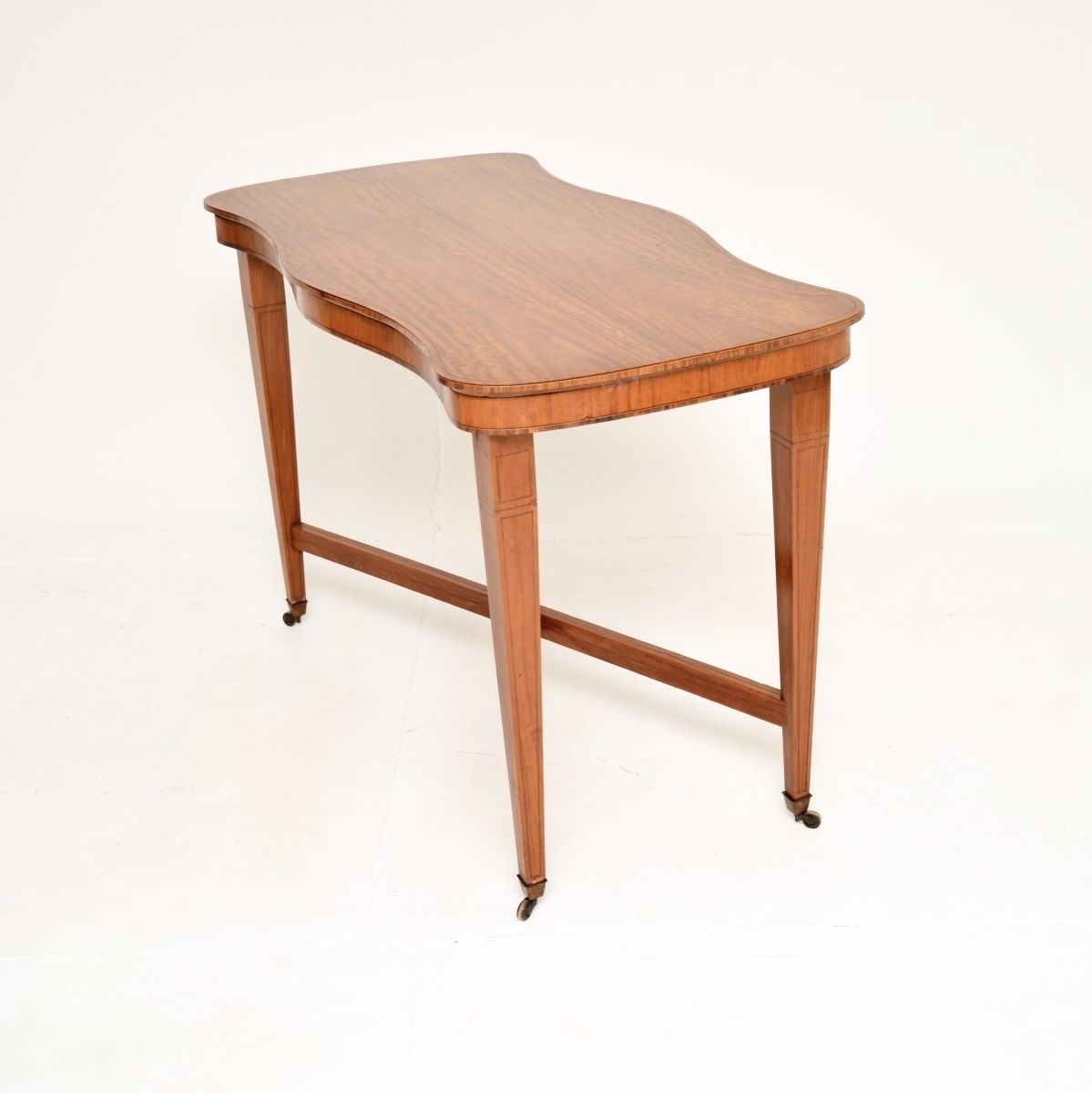 Antique Edwardian Inlaid Satinwood Occasional Table photo vinterior