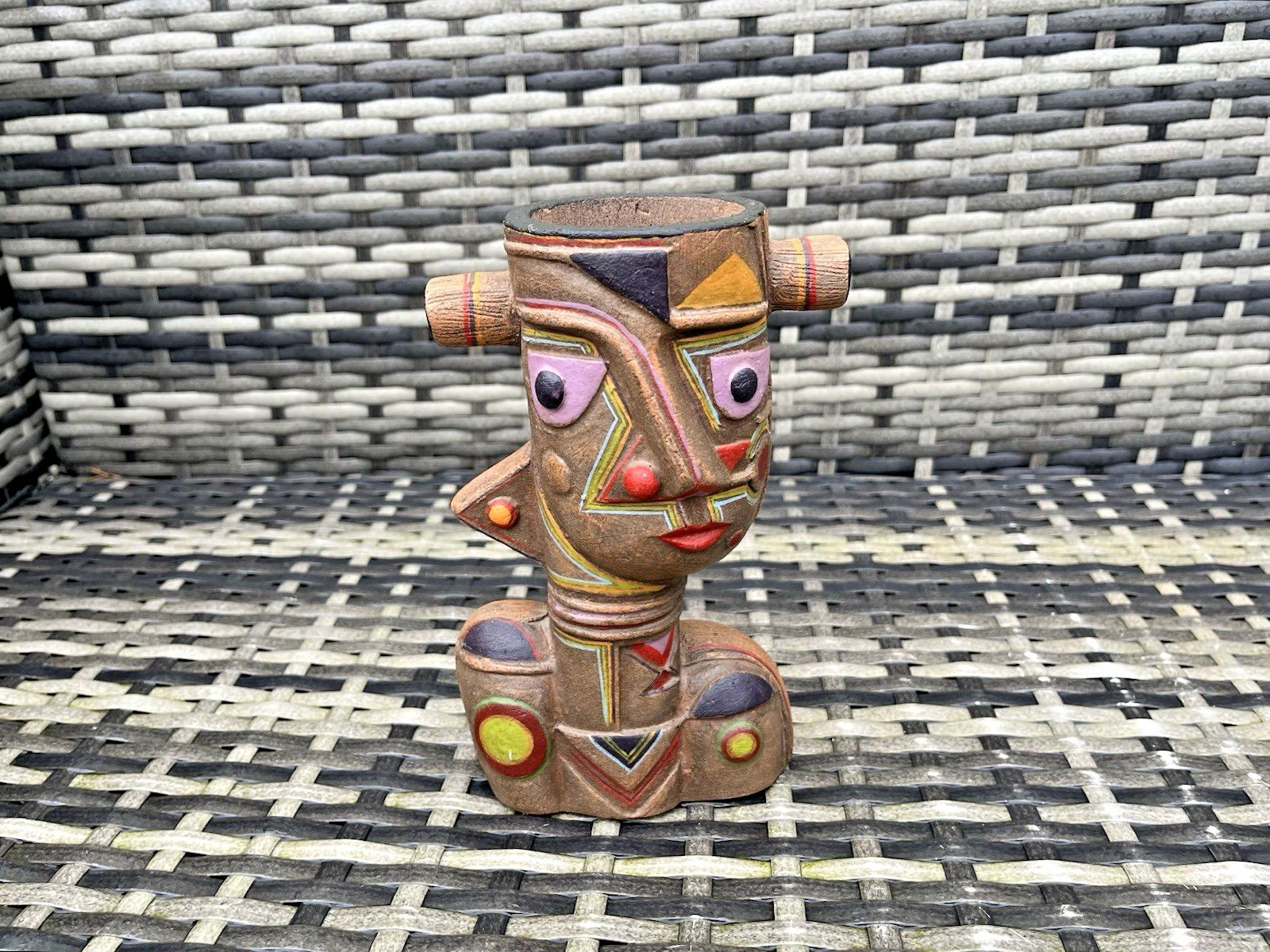 photo for sale Mid Century Modernist Picasso Style Cubist Abstract Pottery Face Sculpture Vase
