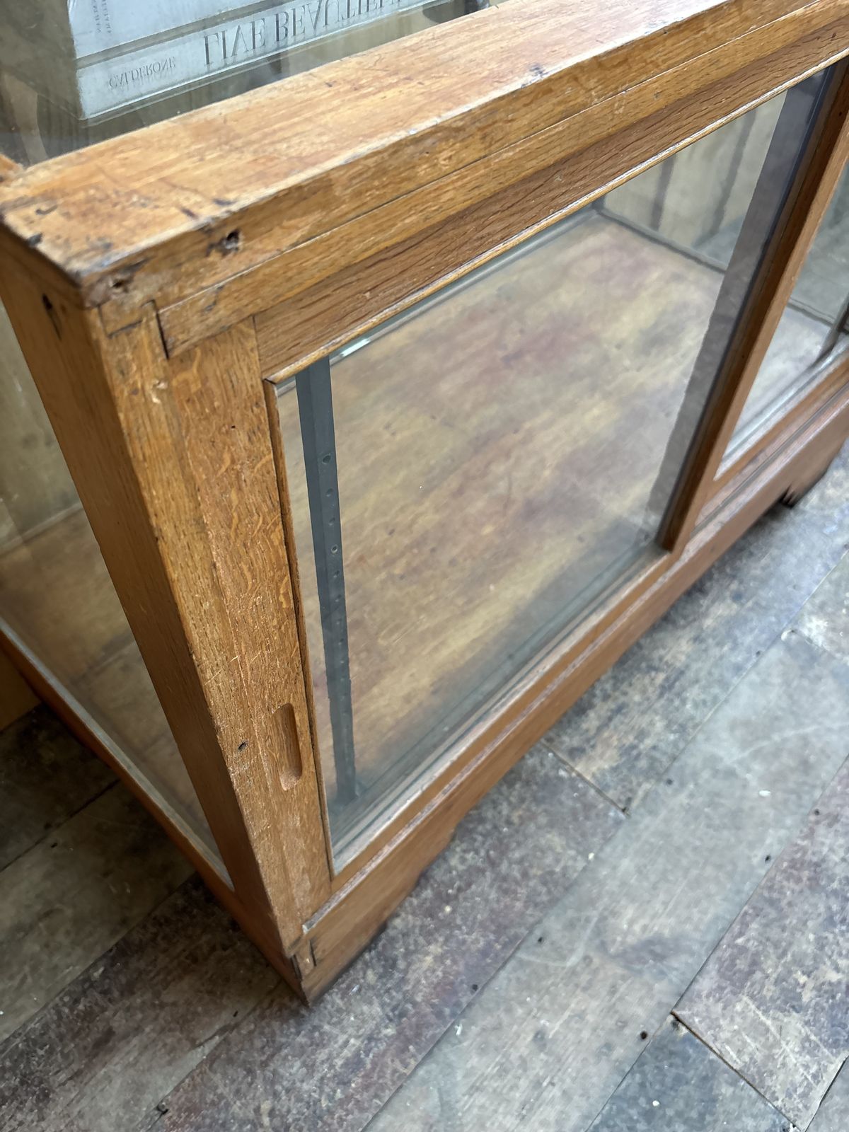 Vintage Haberdashery Oak Shop Counter Cabinet photo Furniture