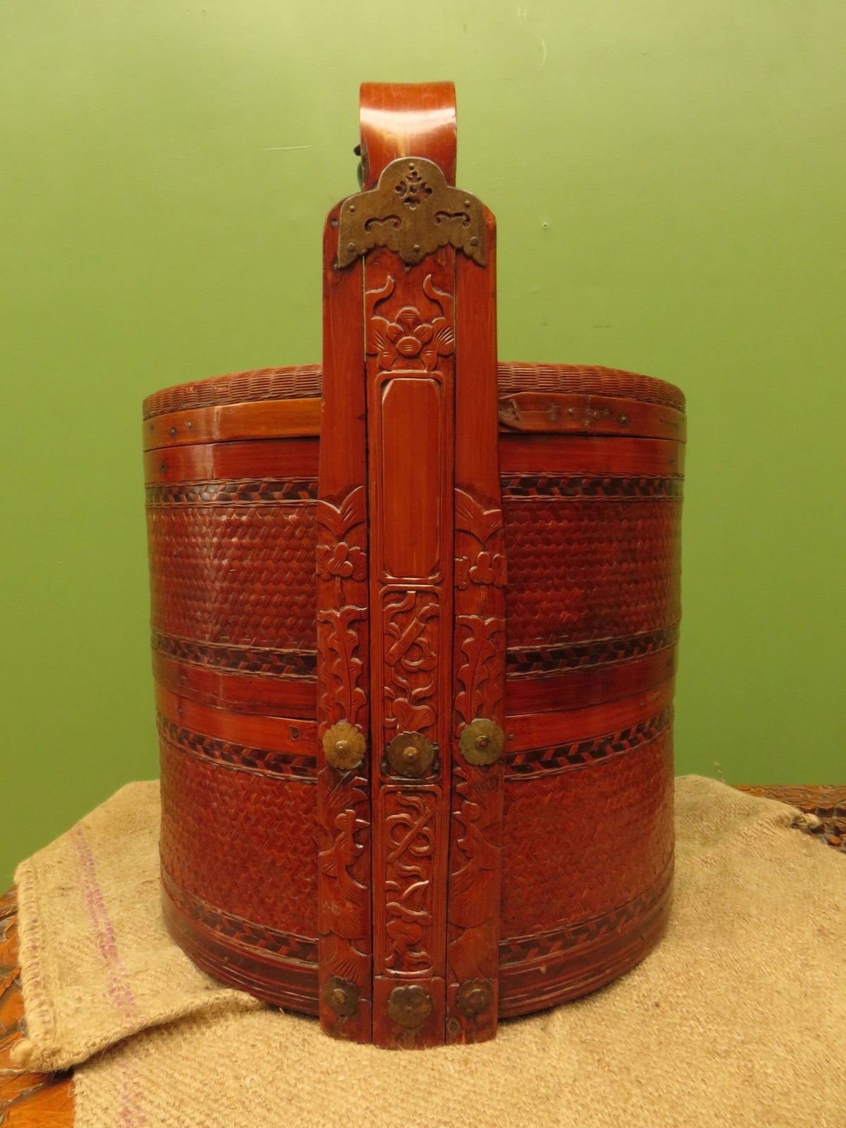 Large Chinese Wedding Basket With Two Tiers photo vinterior