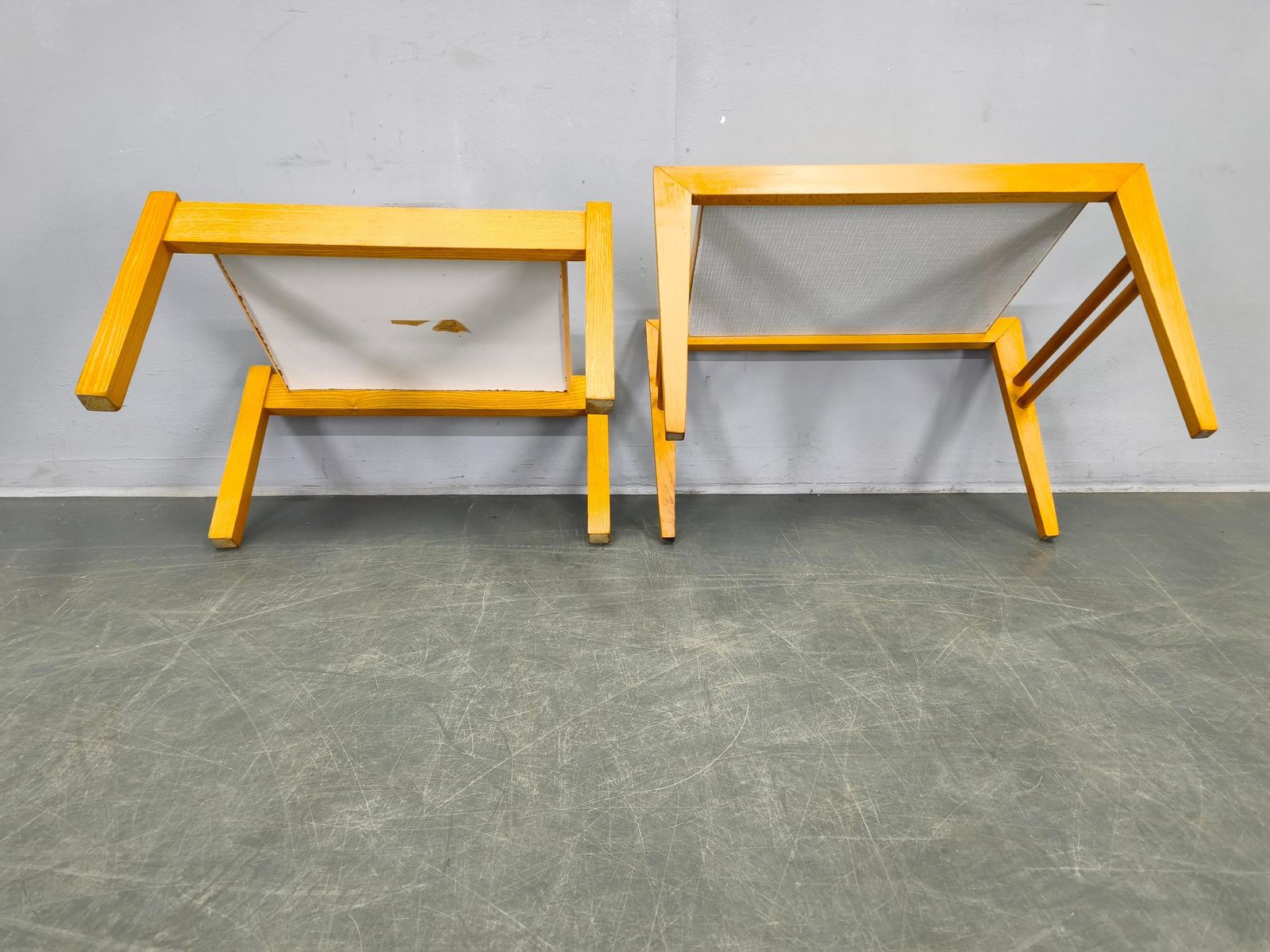 photo buy Mid Century Beech Plant Stands With Umakart Tops, 1970s Set