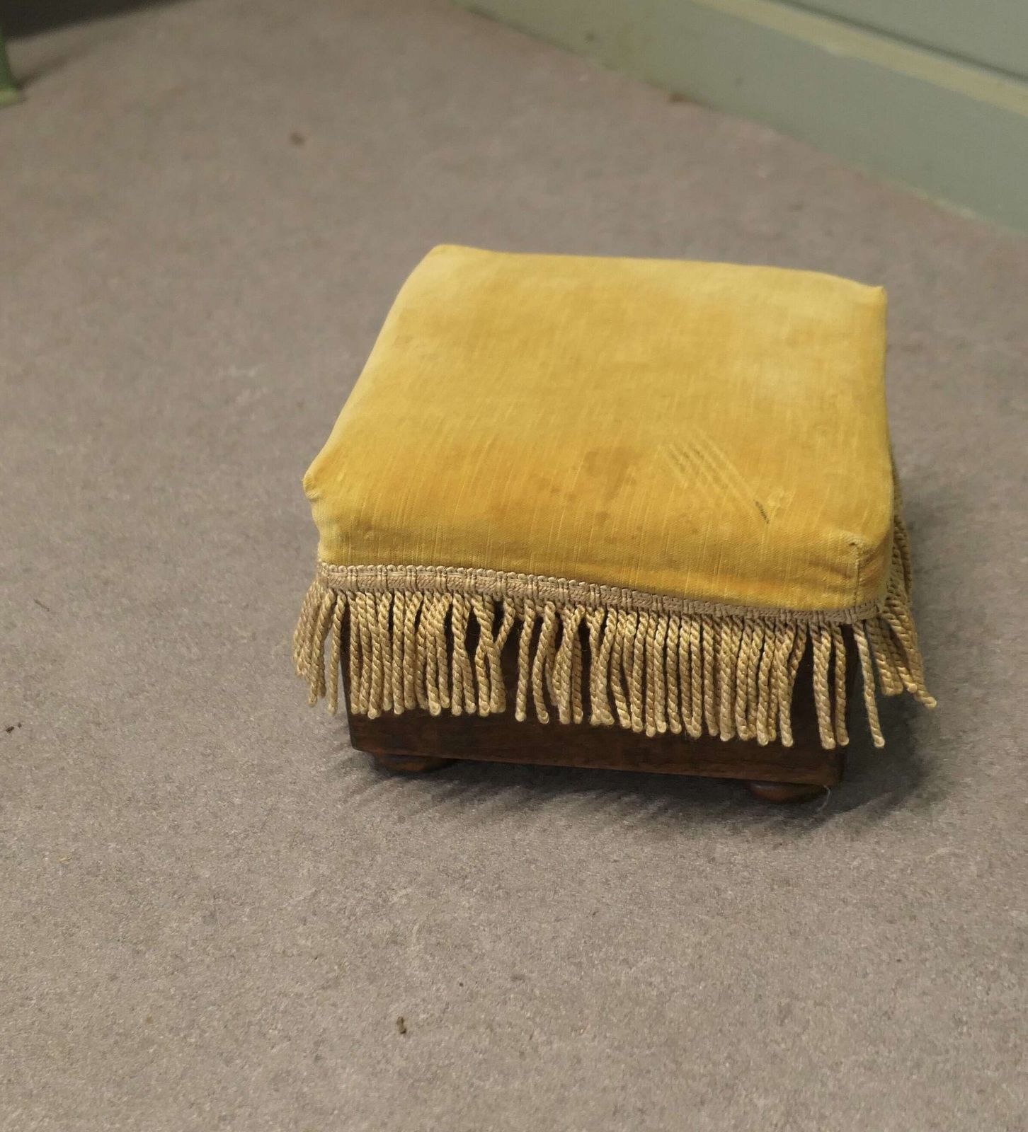 Victorian Mustard Velvet Foot Stool Or Bed Step A Lovely Piece