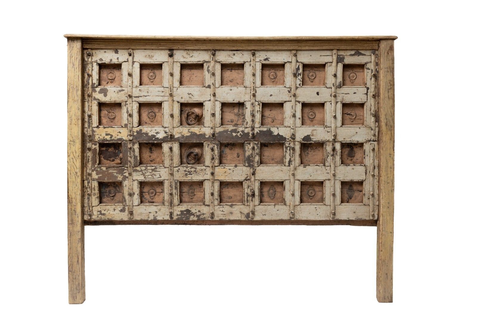 Vintage Antique Rustic Reclaimed Indian Doors Xl King Size Double Bed Headboard