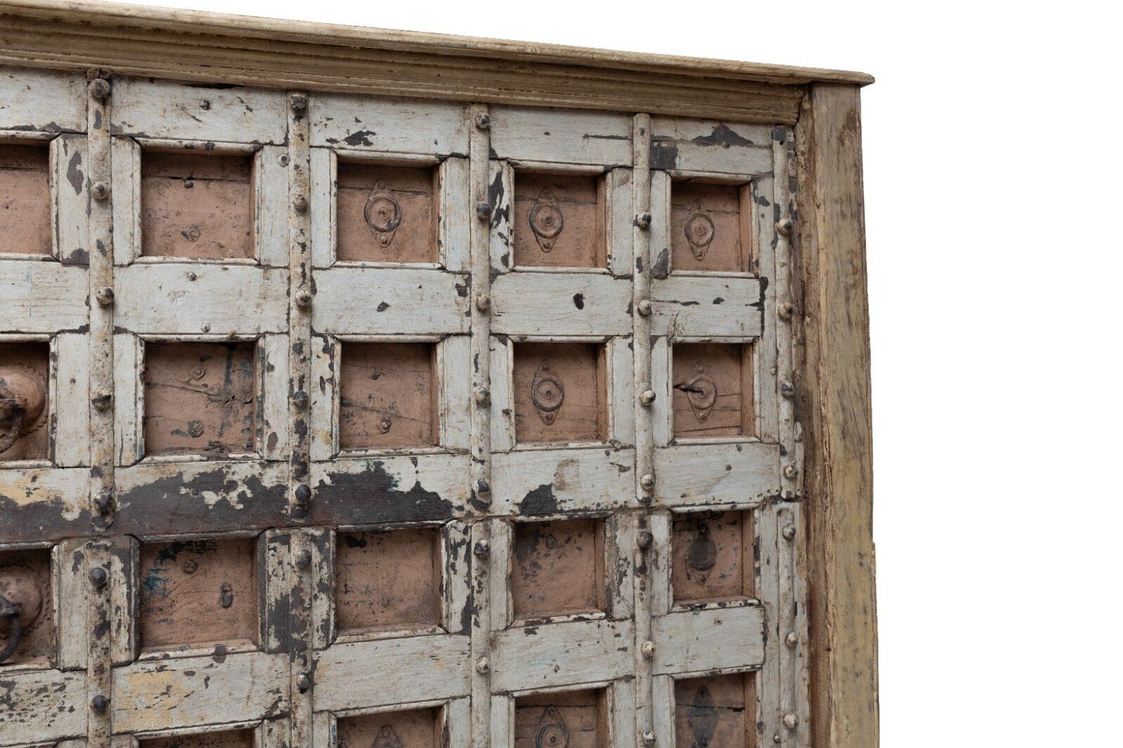 Vintage Antique Rustic Reclaimed Indian Doors Xl King Size Double Bed Headboard photo for sale