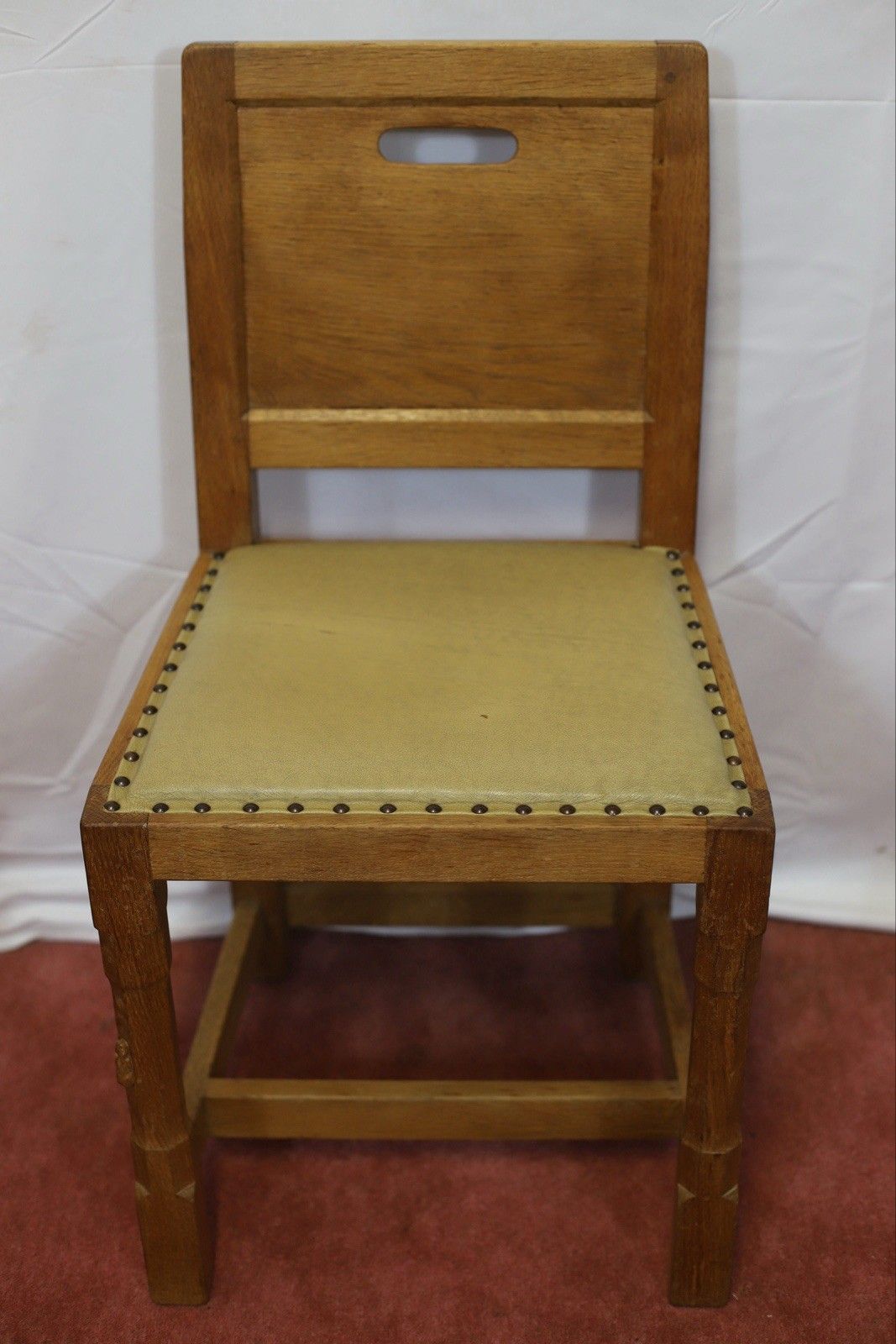 photo for sale Rabbitman : Peter Heap (1945 2022) Lovely Set Of Five English Oak Dining Chairs