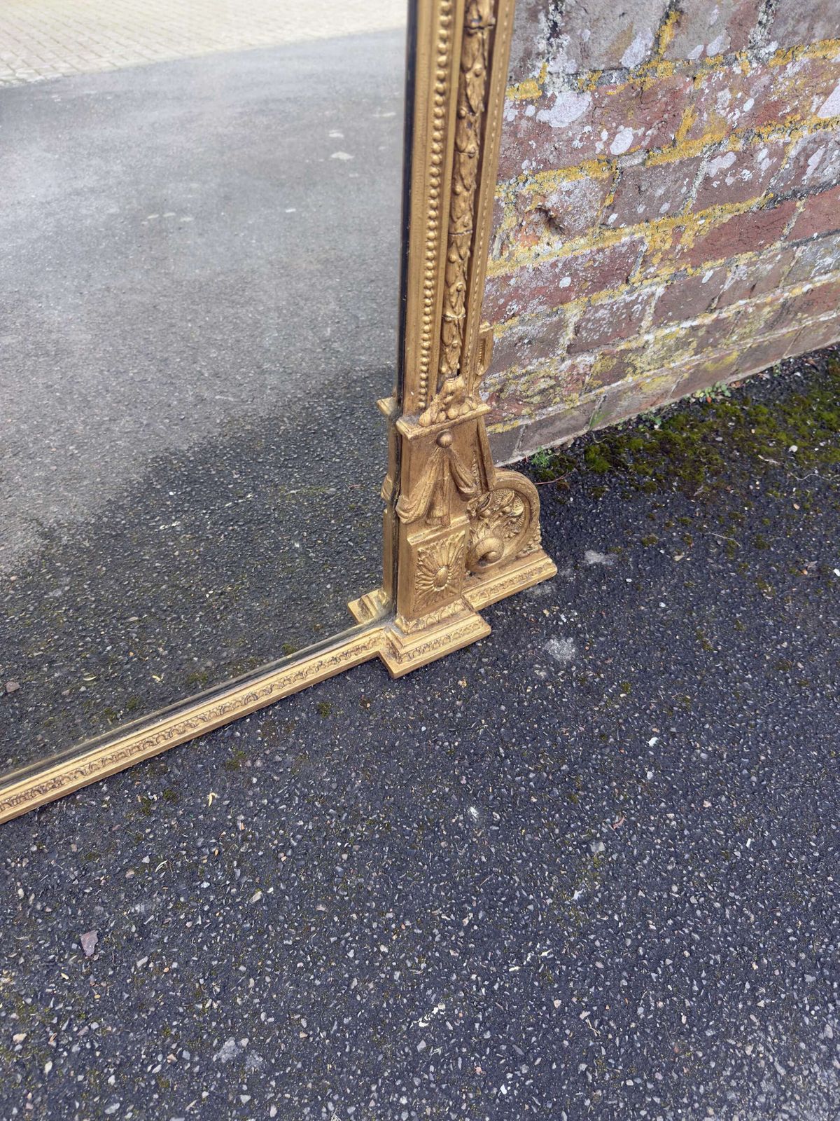 A Spectacular Large Antique English 19th C Gilt Overmantle Mirror. photo for sale