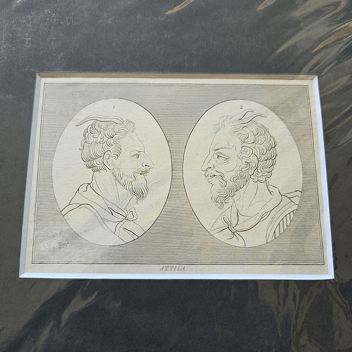 Antique Engraving Of Attila By Thomas Holloway, From Around 1800 photo furniture