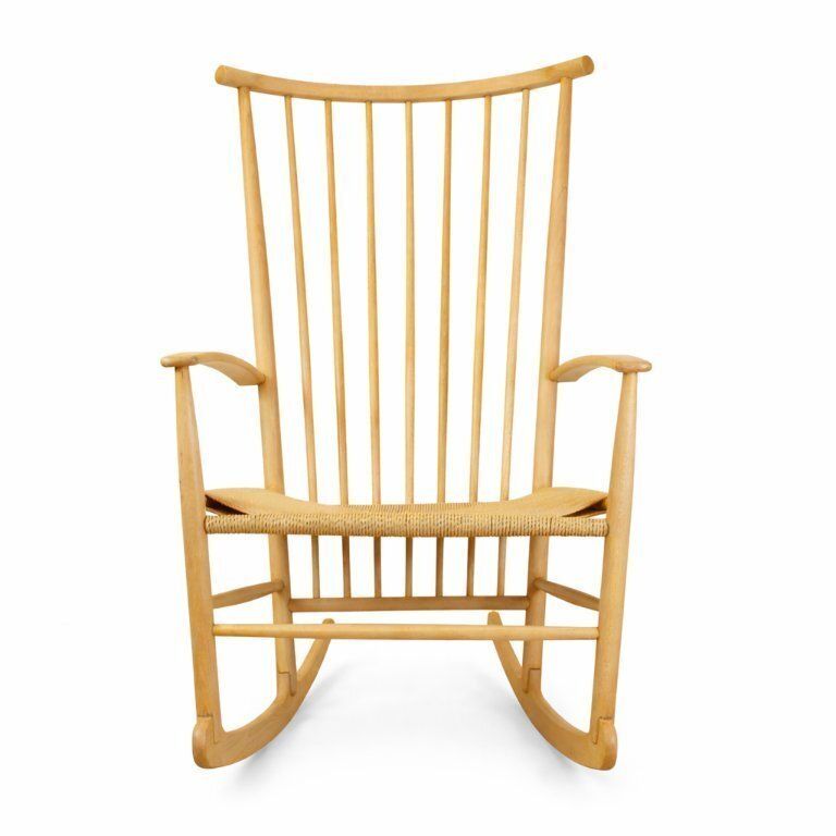 Vintage Hans Wegner Style Rocking Chair, 1960s