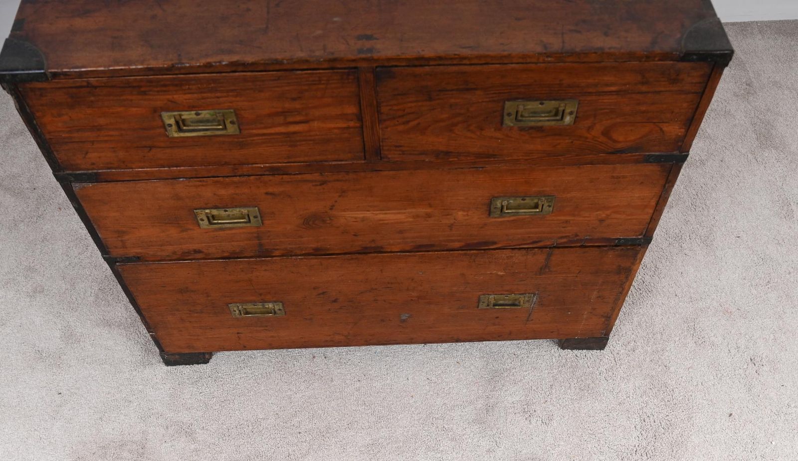 photo vinterior Antique Military Campaign Chest Pine Holloway And Son 1880