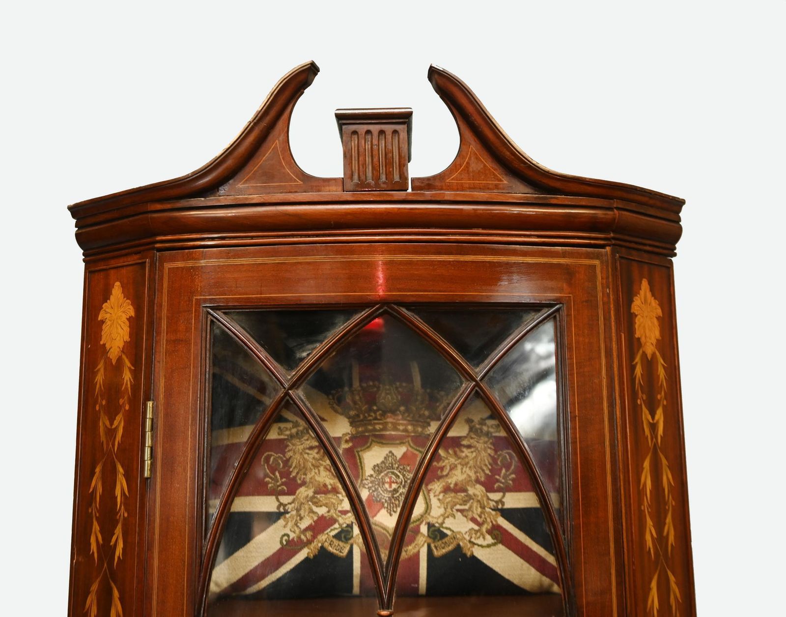 Edwardian Inlaid Mahogany Corner Display Cabinet 1910 photo furniture