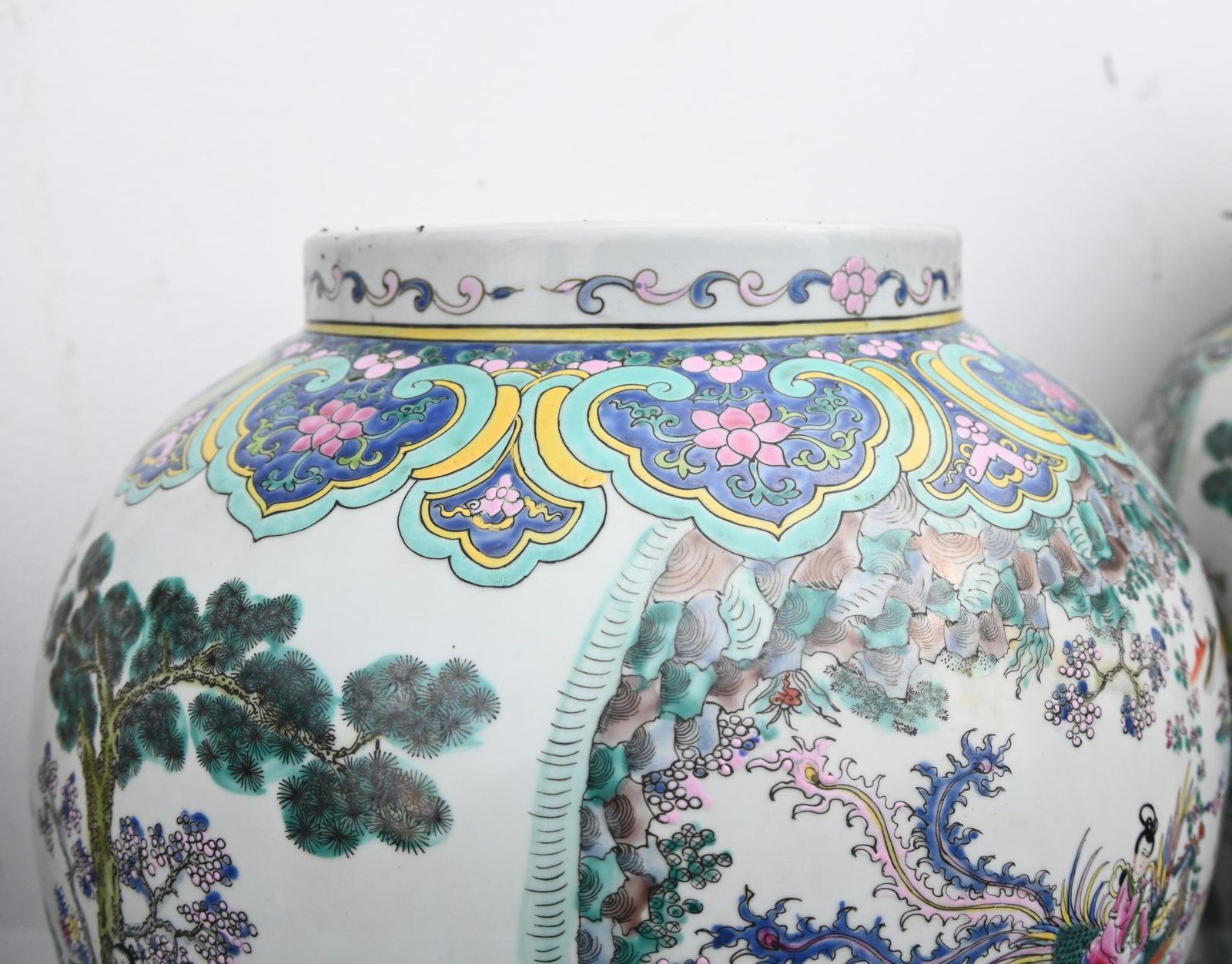 Pair Chinese Porcelain Vases   Qianlong Ginger Jars 4ft Tall photo 2650.0