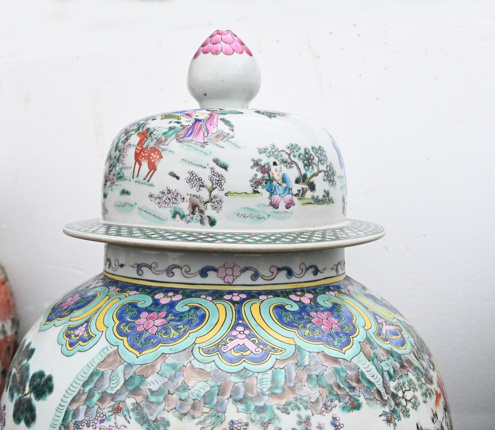 Home Decor Pair Chinese Porcelain Vases   Qianlong Ginger Jars 4ft Tall photo