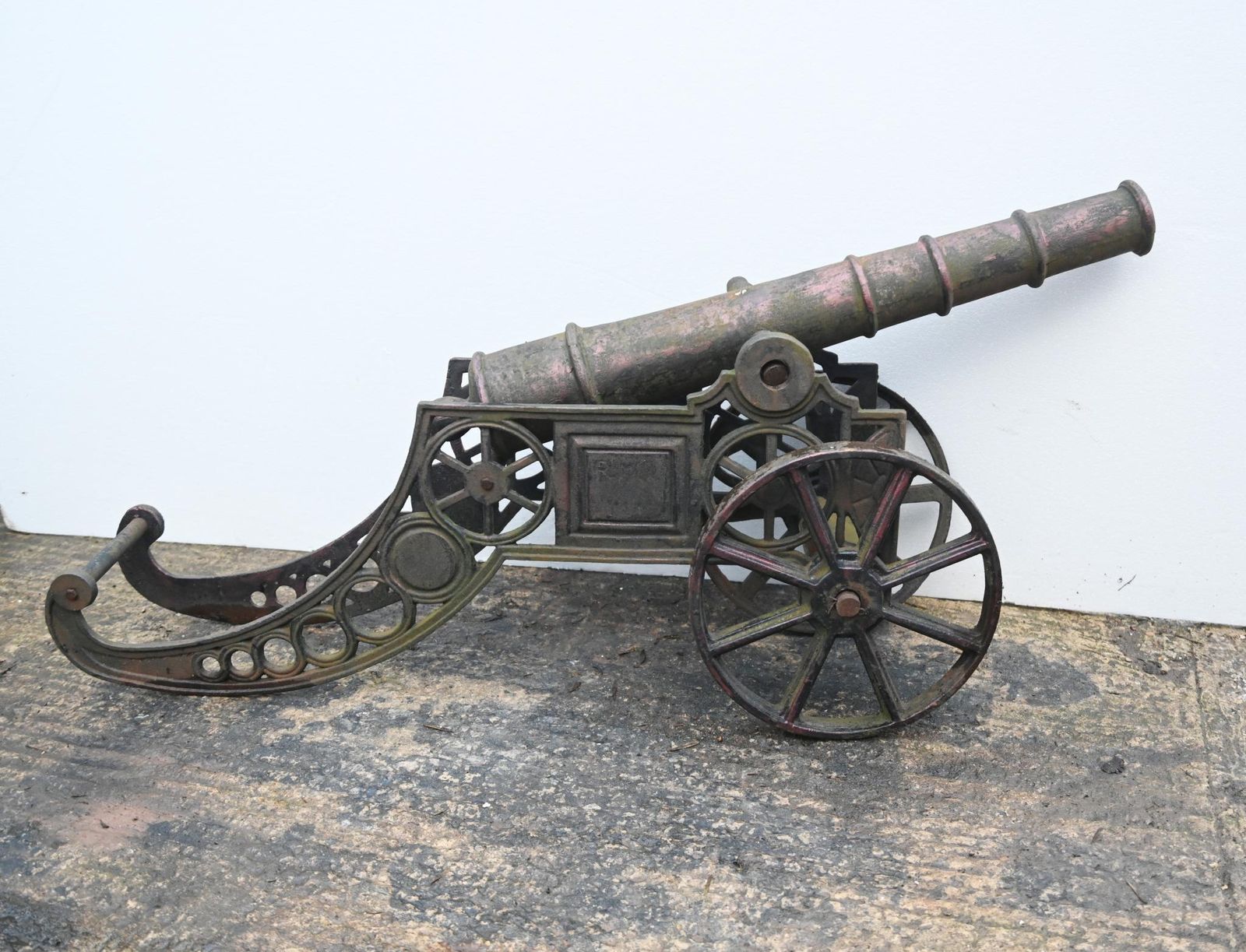 Cast Iron English Cannon Vintage Garden Salvage