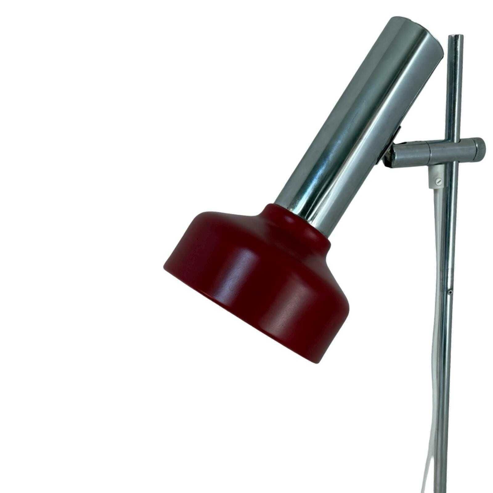 Gura   1970's   Burgundy Red Desk Lamp   Germany   Fully Restored photo vinterior