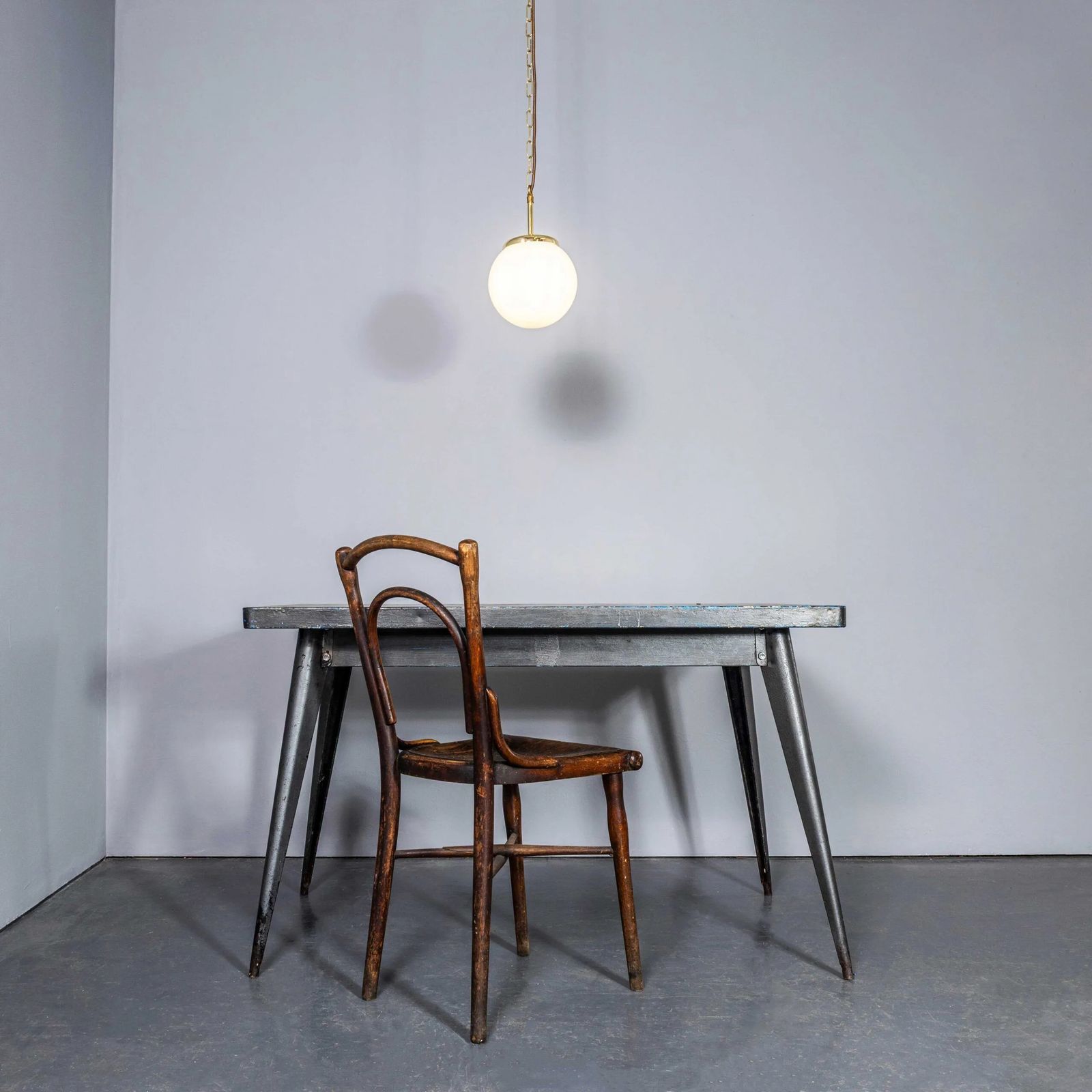 1950’s Plain Opaline Pendant Glass – 20cm photo for sale
