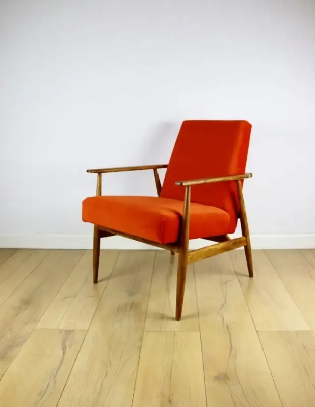 Furniture "Lis" Armchair, 1970s, Designed By Henryk Lis, Orange photo