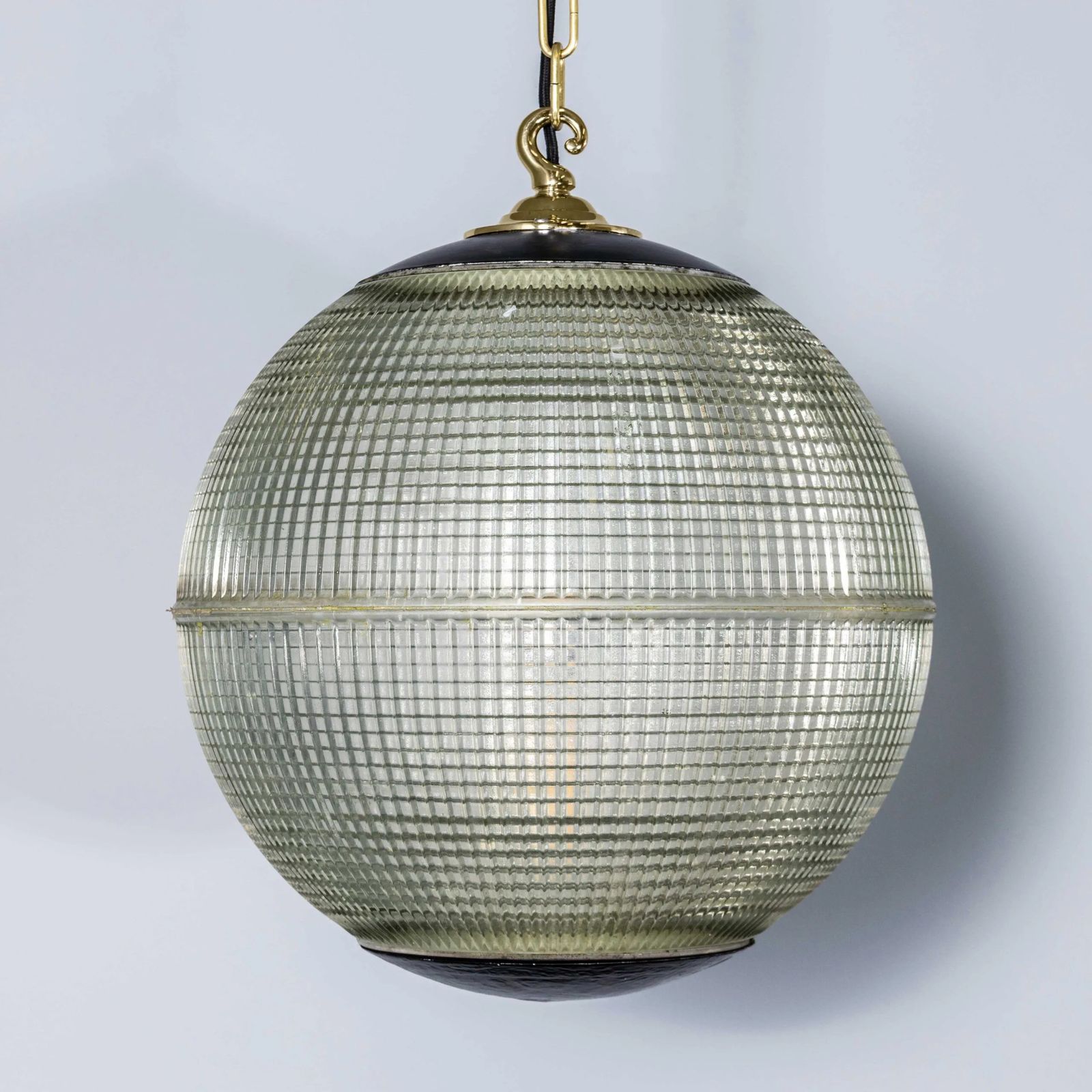 1960’s Original Holophane Parisian Glass Globe Lamps – Large 16 Inch photo vinterior