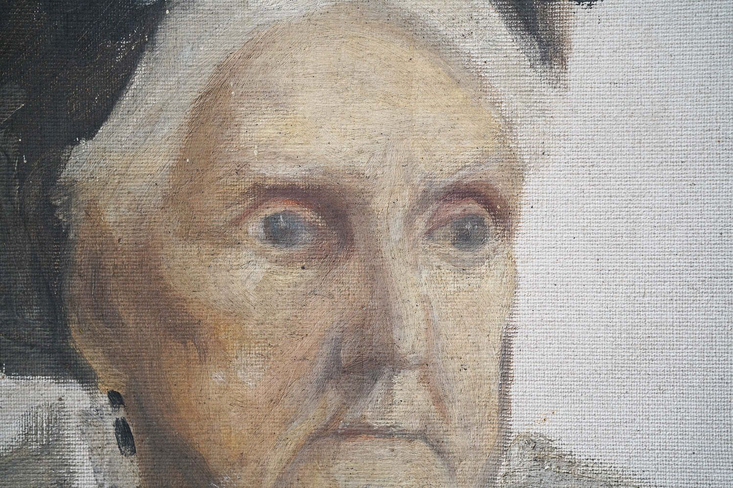 photo furniture A Late Victorian Unfinished Oil On Canvas Portrait Of An Elderly Lady C.1880