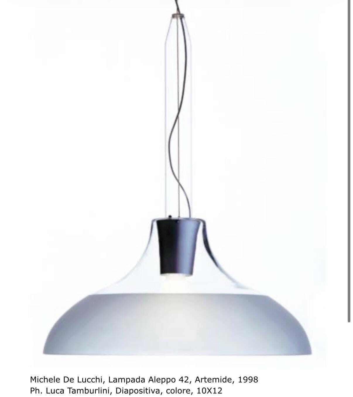 Michele De Lucchi   Artemide   Pendant Lamp Model 'Aleppo'   42øcm   Fully Original, Marked And Extremely Rare!   Glass photo furniture