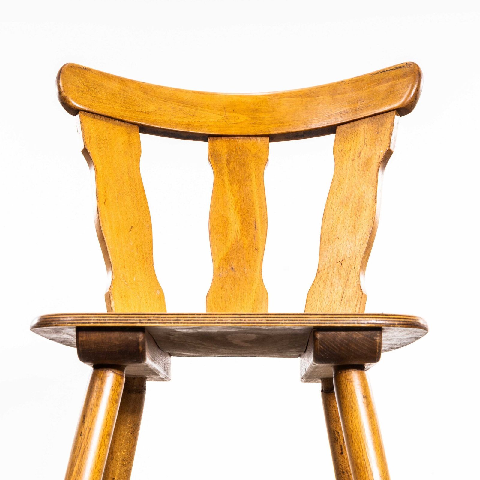 1950’s Classic Regional Alsace Blonde Dining Chair – Set Of Six photo vinterior