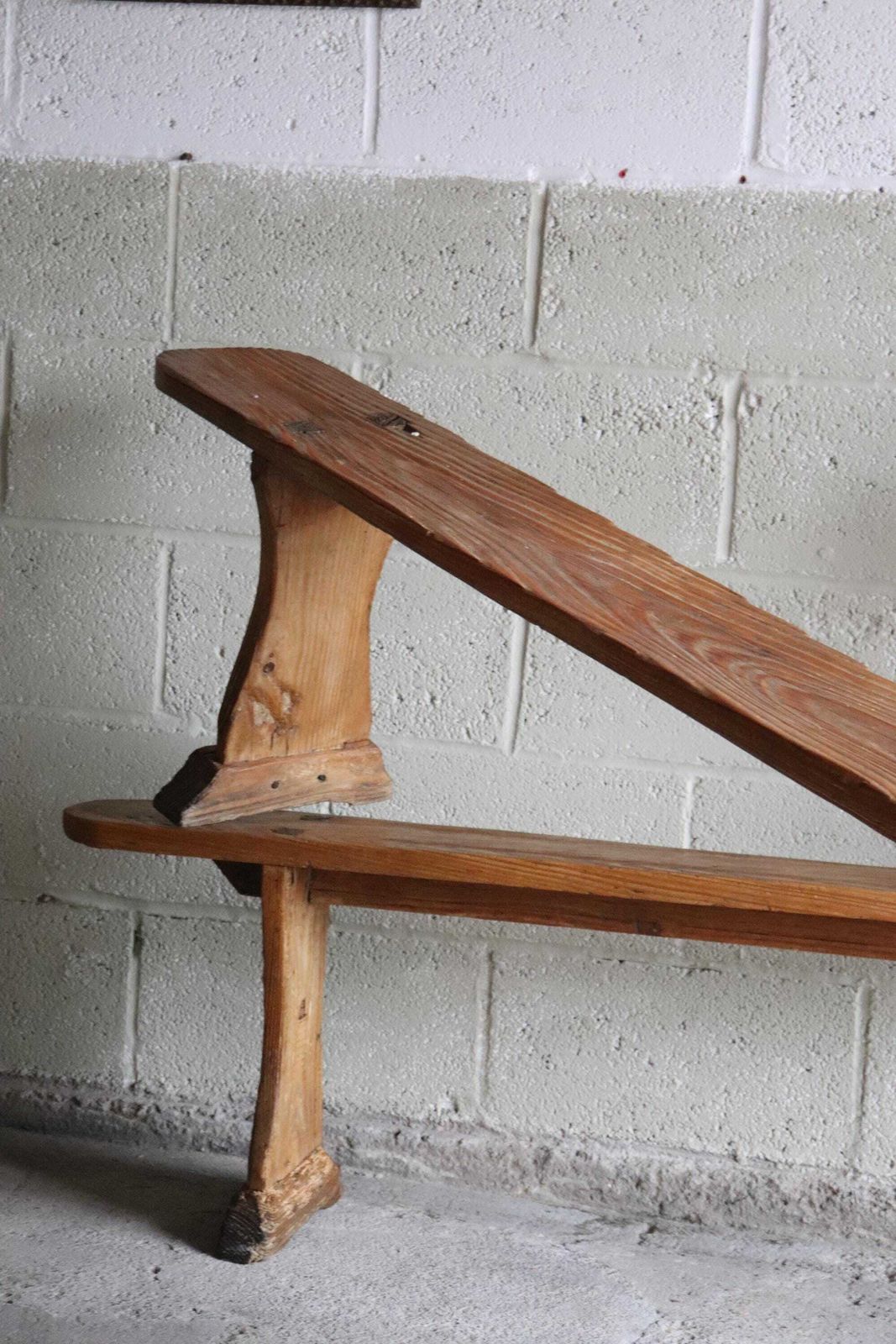 photo for sale Superb Matching Pair Of Rustic 7ft French Pine Refectory Benches