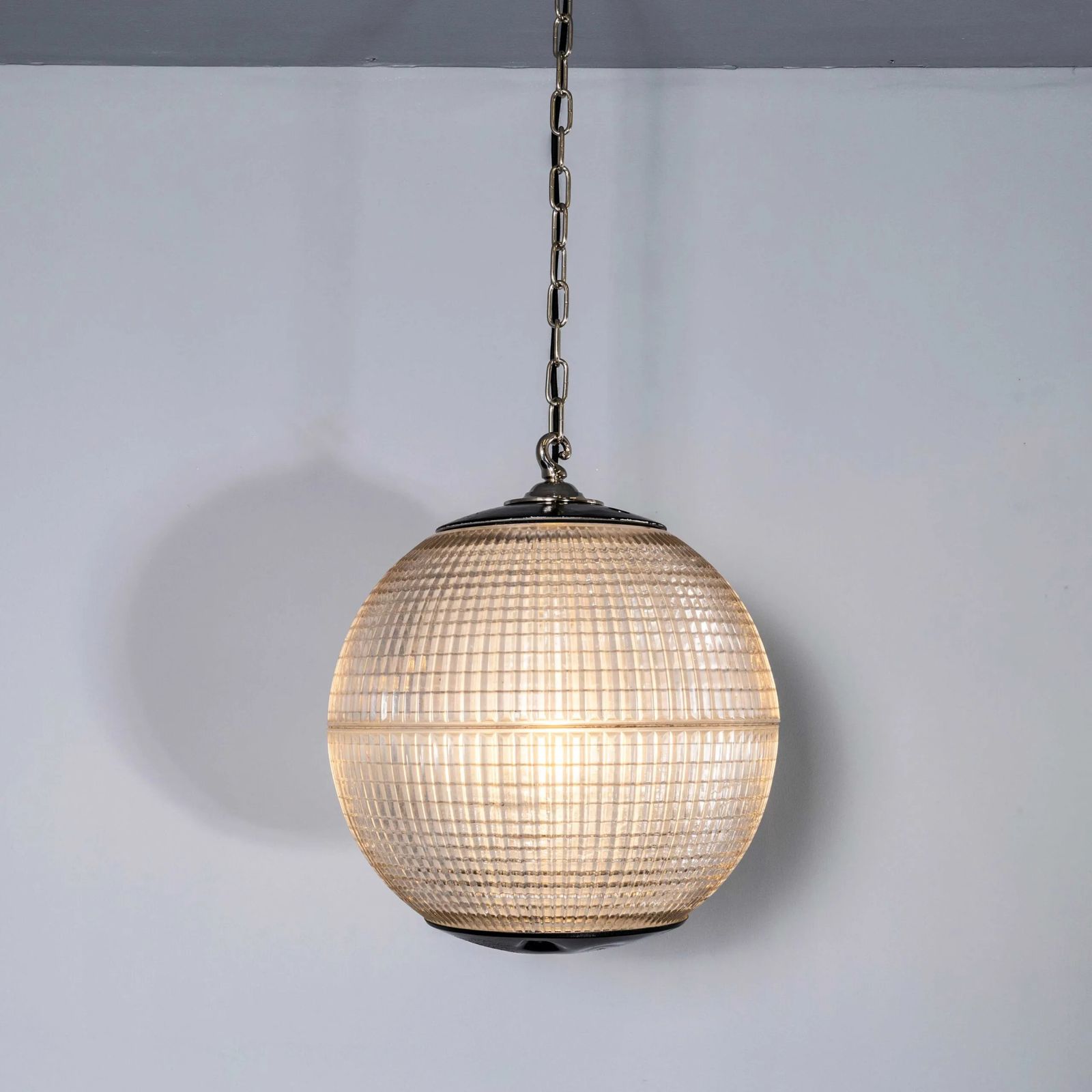photo for sale 1960’s Original Holophane Parisian Glass Globe Lamps – Very Large 18 Inch