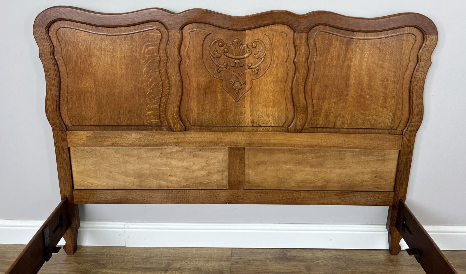 Bed Vintage French Louis XVI Double Bed Frame Oak Carved Headboard Lot 4914 photo 399.0