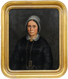 French School 1866 Oil Portrait Of Madame Naboulet photo furniture
